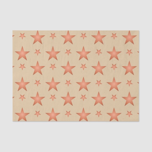Starry pattern in gradient terracotta orange  tissue paper (Front)