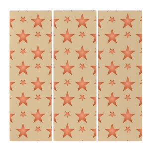 Starry pattern in gradient terracotta orange triptych