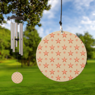 Starry pattern in gradient terracotta orange wind chime