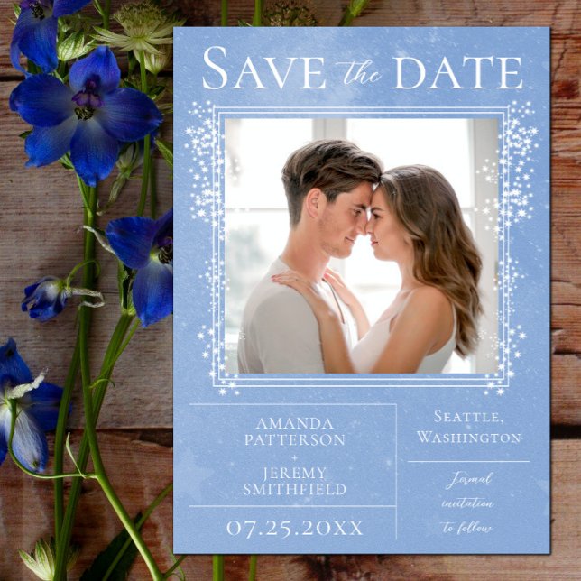 Starry Photo | Blue Save the Date (Starry Photo Save the Date - Blue)