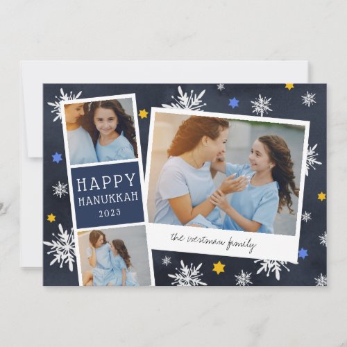 Starry Photobooth  Hanukkah Photo Collage Card