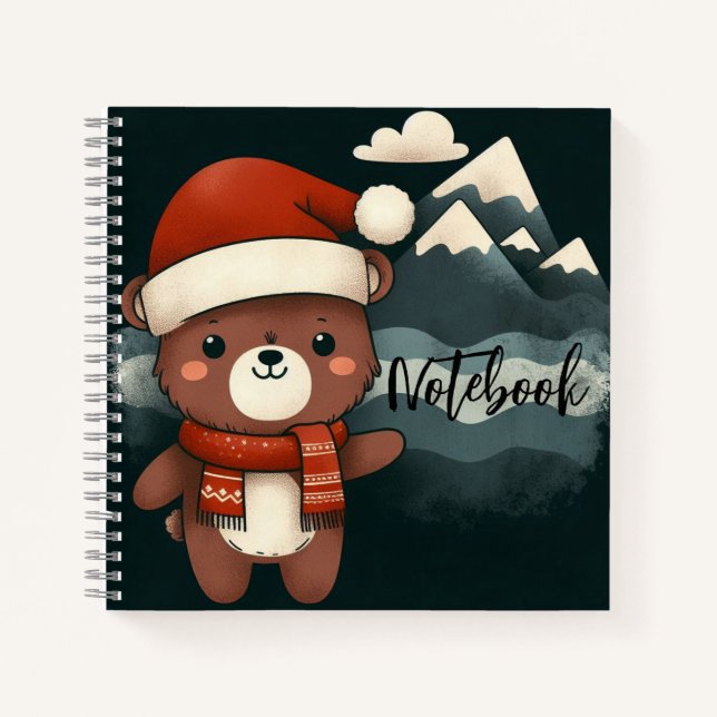  Starry Pines – Santa Bear’s Enchanted Eve Notebook (Front)