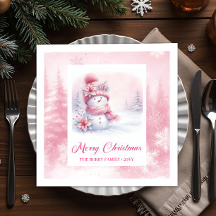 Starry Pinkmas Christmas Scene Napkins Kids Holida