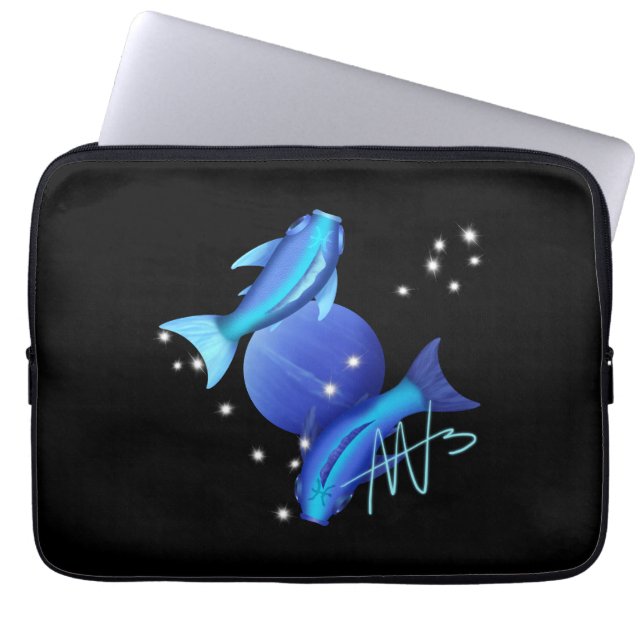 Starry Pisces Neptune Zodiac Laptop Sleeve (Front)