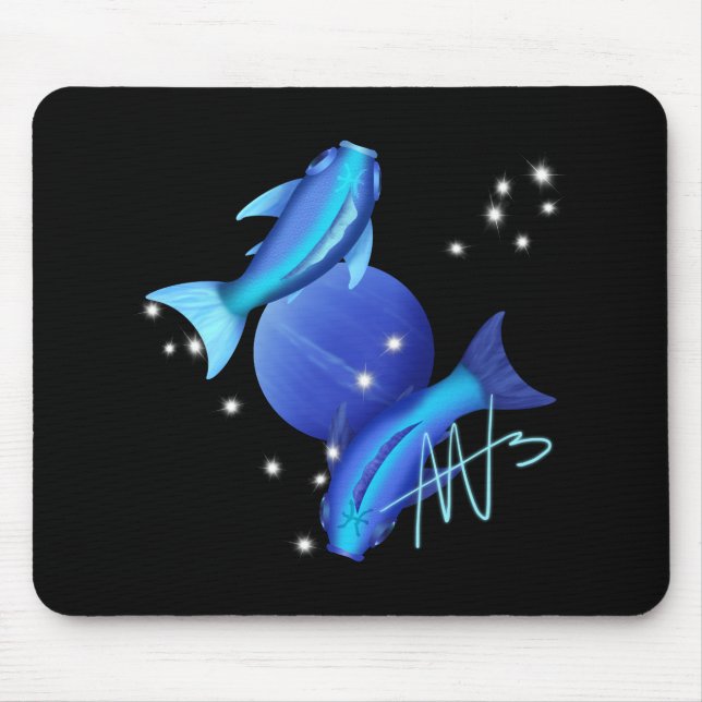 Starry Pisces Neptune Zodiac Mouse Pad (Front)