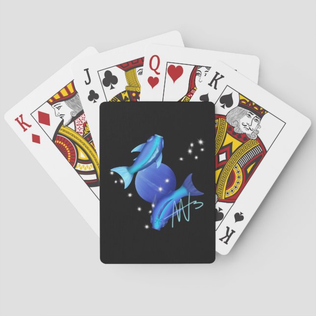 Starry Pisces Neptune Zodiac Poker Cards (Back)