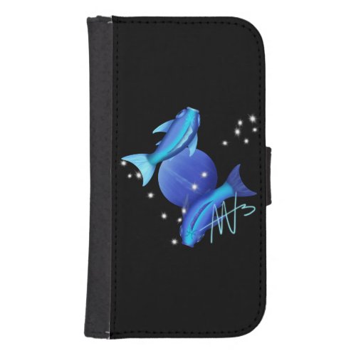 Starry Pisces Neptune Zodiac Galaxy S4 Wallet Case
