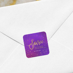 Starry Purple Any Year Wedding Anniversary Square Sticker