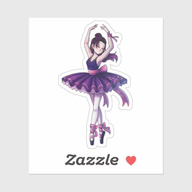 Starry Purple Ballerina Sticker (Sheet)