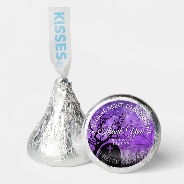 Starry Purple Goth Graveyard Full Moon Treats Hershey®'s Kisses® (Front)