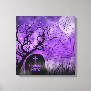 Starry Purple Goth Web Custom Wrapped Canvas Print