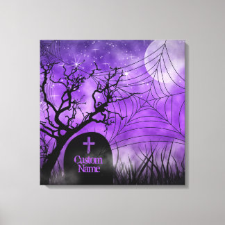 Starry Purple Goth Web Custom Wrapped Canvas Print