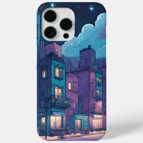 Starry Purple Night Life iPhone 15 Pro Max Case