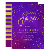 Starry Purple Watercolor Summer Soiree Card