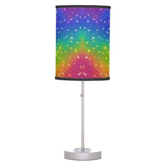 Starry Rainbow Lampshade Table Lamp (Front)