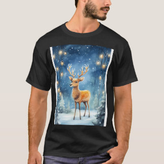 Starry Reindeer Night T-Shirt