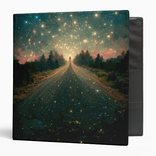 Starry Road Fantasy Landscape Sci_Fi 3 Ring Binder