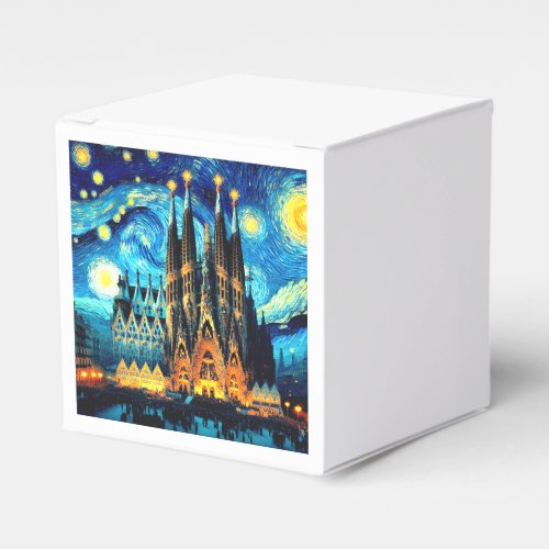 Starry Sagrada Familia Barcelona Favor Boxes