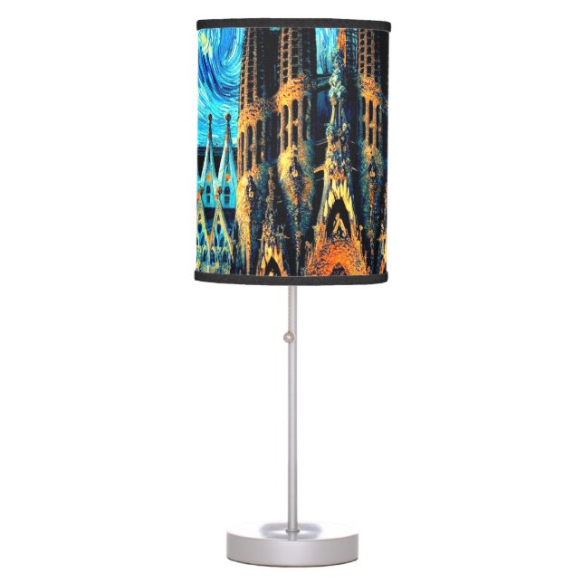 Starry Sagrada Familia Barcelona Table Lamp (Front)
