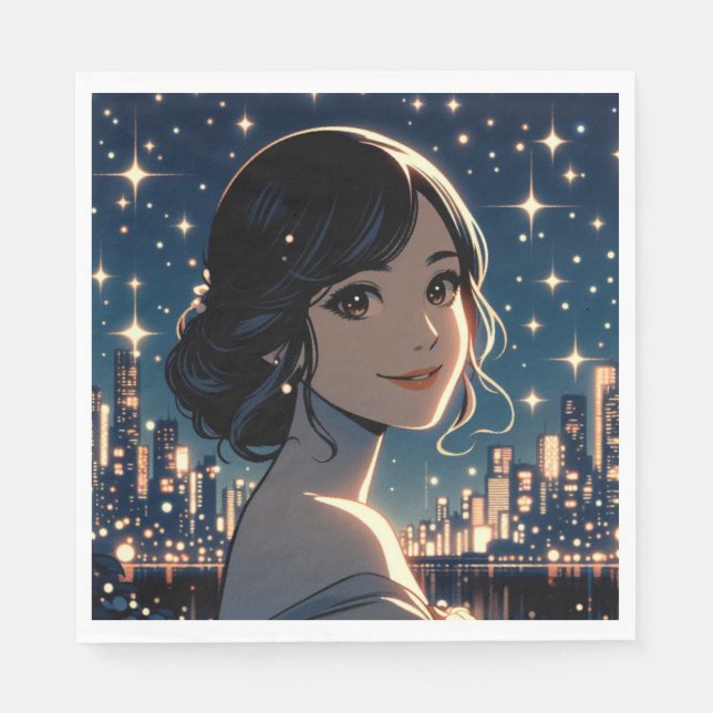 Starry Serenity Smile Napkins (Front)