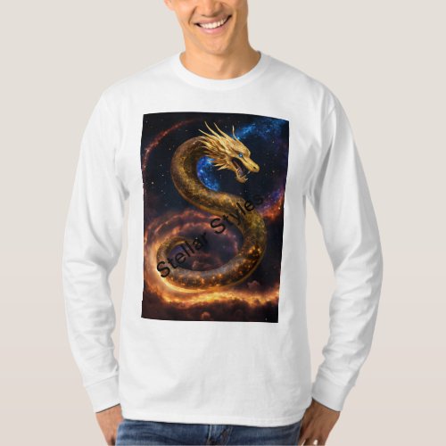 Starry Serpent Embrace of the Cosmos T_Shirt