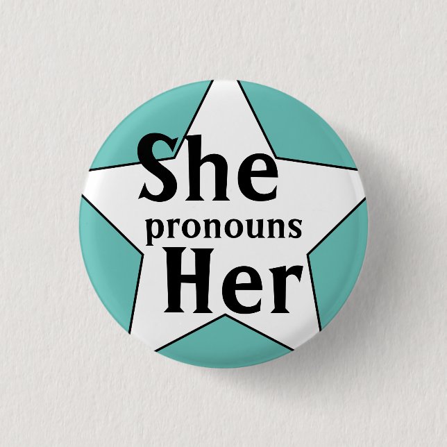 Starry She Her Pronouns Button (Front)