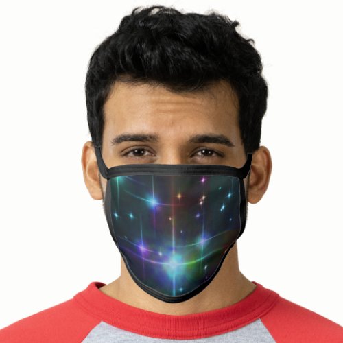 Starry Skies Colorful Outer Space Sparkles Black Face Mask