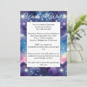 Starry Sky Adoption Baby Shower Invitation
