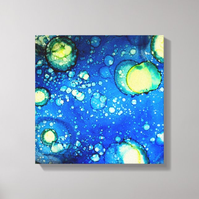 Starry Sky Alcohol Ink Painting Canvas Print (Front)