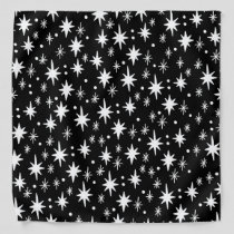 Starry Sky Black White Pattern Bandana