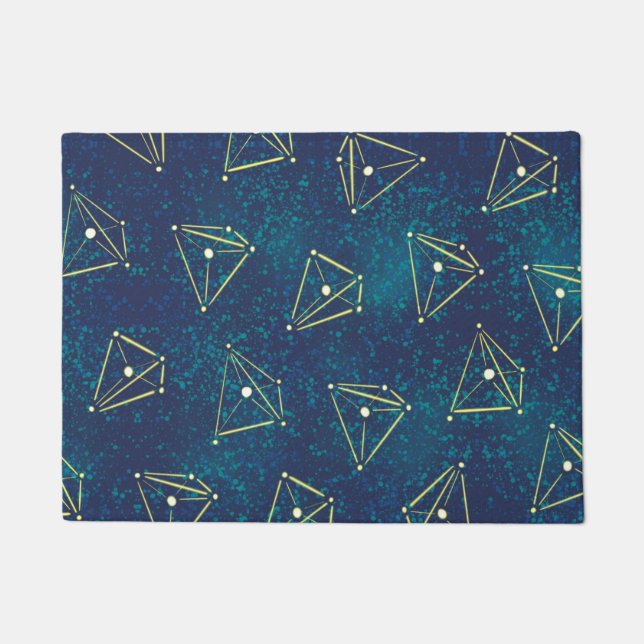 Starry Sky Chemistry Art – Molecule Constellations Doormat (Front)