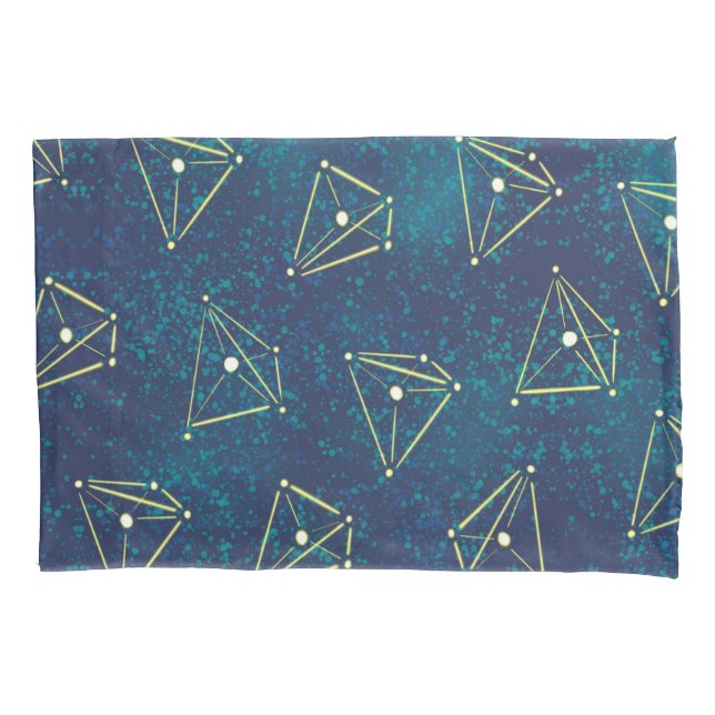 Starry Sky Chemistry Art – Molecule Constellations Pillow Case (Front)