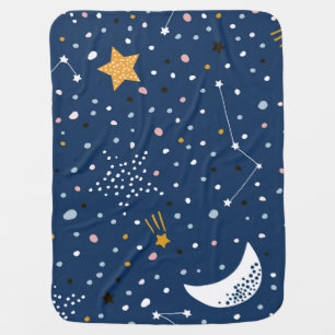 Starry Sky: Childish Seamless Pattern. Baby Blanket