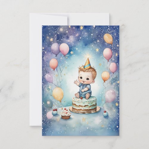 Starry Sky First Birthday Card
