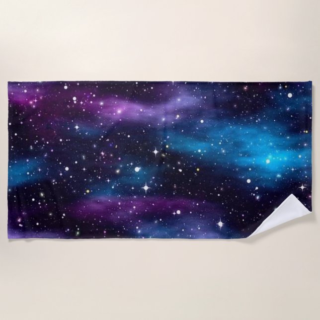 Starry Sky Galaxy Beach Towel (Front)