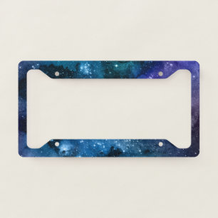Starry Sky Galaxy Blue Sparkle Space Aesthetic License Plate Frame