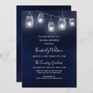 starry sky mason jars wedding Bridal Shower Invitation