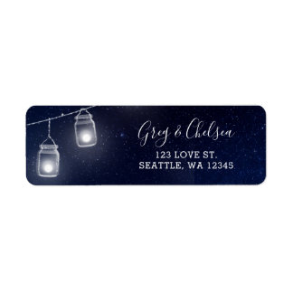 starry sky mason jars wedding label