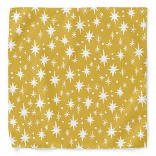 Starry Sky Mustard White Pattern Bandana