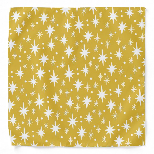 Starry Sky Mustard White Pattern Bandana (Front)