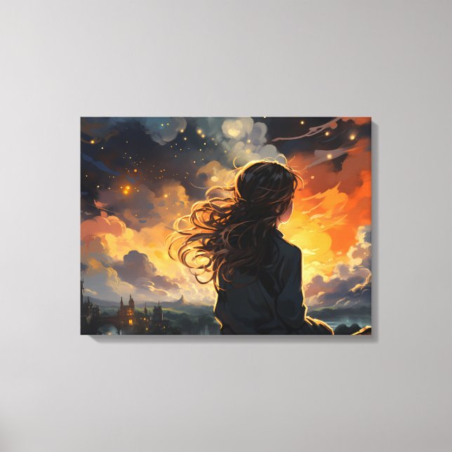 Starry Sky on Fire Canvas Print (Front)