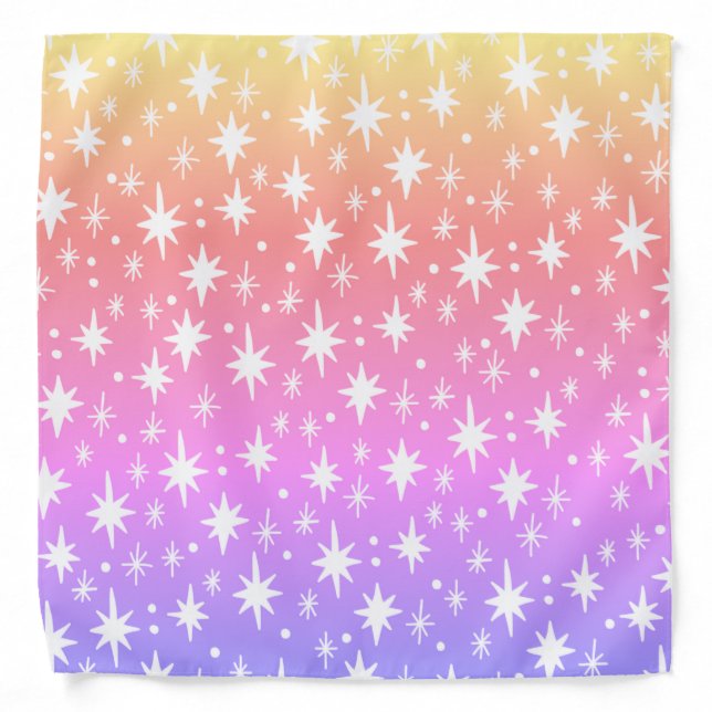 Starry Sky Pink Sunset Pattern Bandana (Front)