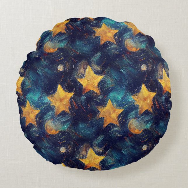Starry Sky Round Pillow (Front)
