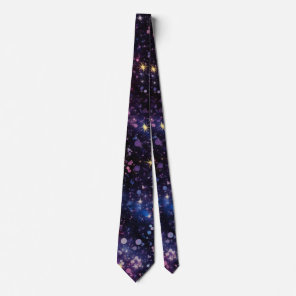 Starry Sky Space Astronomy AI Art  Neck Tie