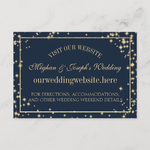 Starry Sky Sparkle Wedding Information Cards