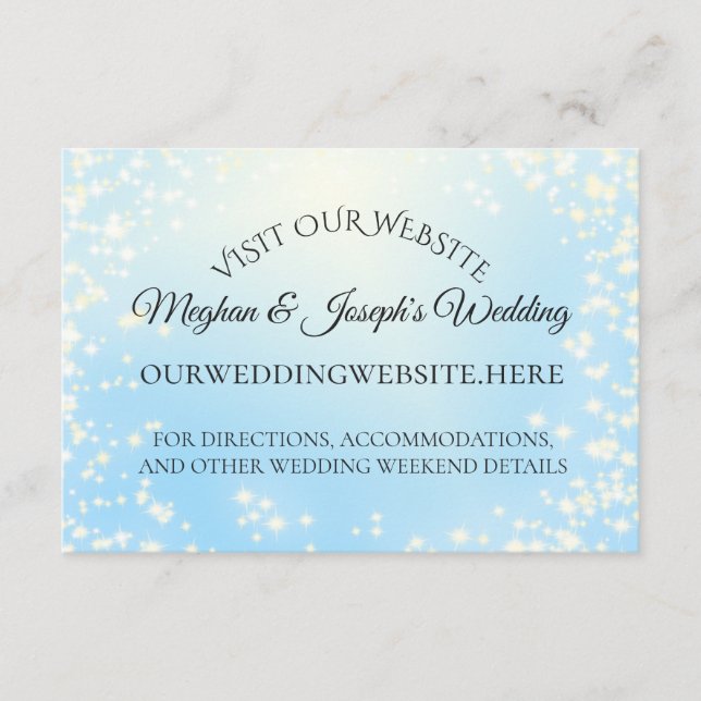 Starry Sky Sparkle Wedding Information Cards (Front)