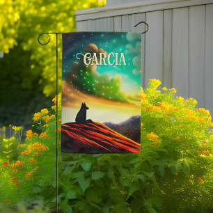 Starry Sky Sunset Wistful Waiting Pet Dog Memorial Garden Flag