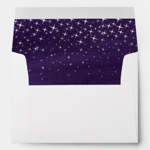Starry sky watercolor wash Christmas envelope