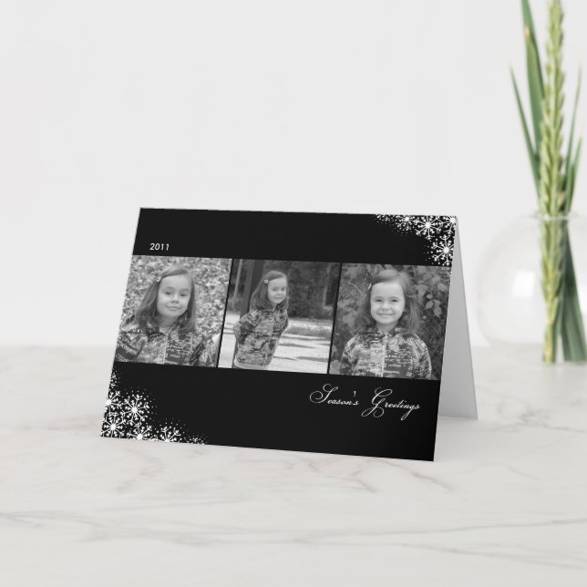 Starry Snowflakes Christmas/ Holiday Photo Cards (Front)