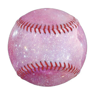 Starry Space Light Pink Watercolor Stars Galaxy Baseball